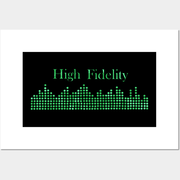 High Fidelity Green Music Beats Minimal Text Wall Art by SartorisArt1